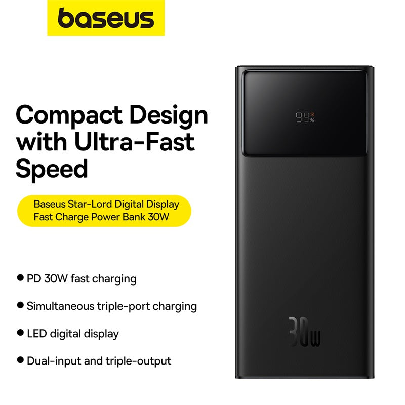 Baseus Star-Lord Digital Display Fast Charging Power Bank 30000mAh 30W Baseus Star-Lord Digital Display Fast Charging Power Bank 30000mAh 30W
